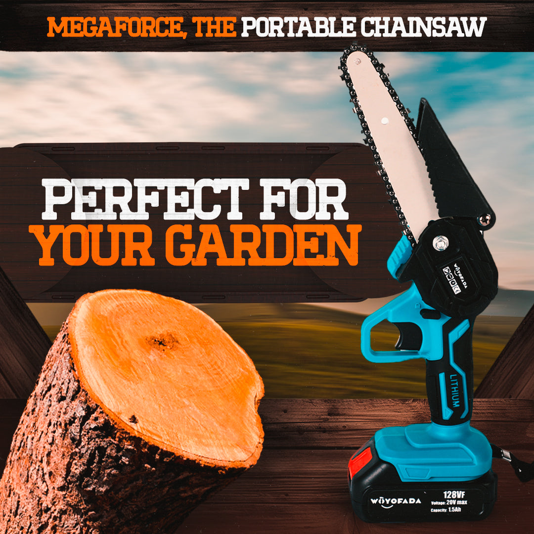 Portable Chainsaw close-up, 50% off