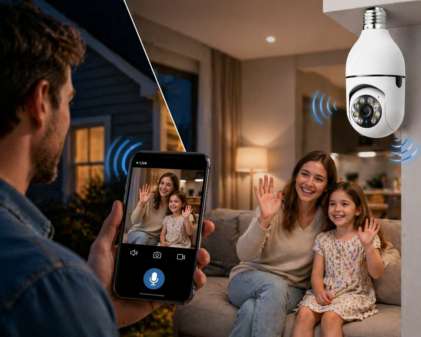 Guardian 360 Security Camera — Full-Room Coverage From Any Light Socket