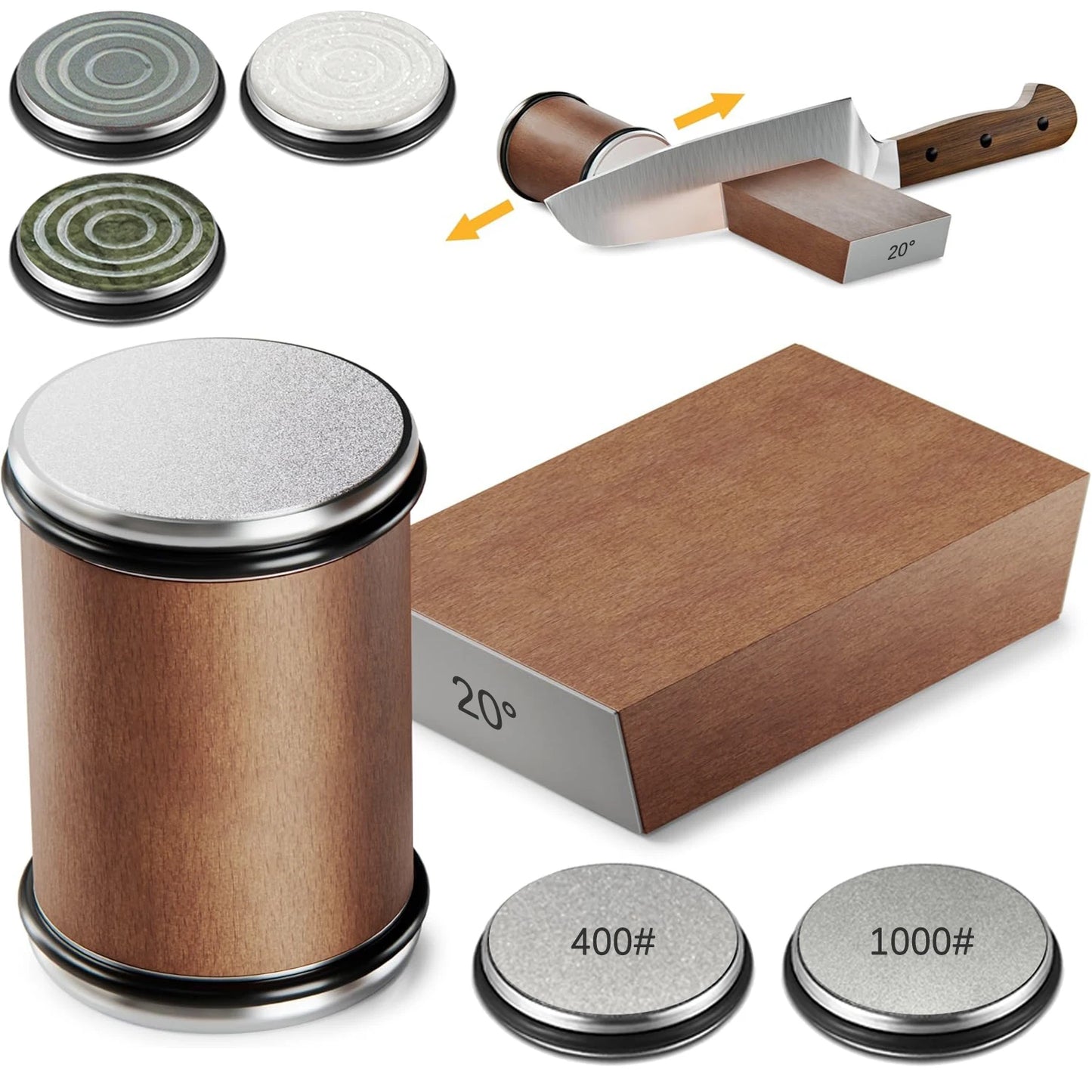 EdgeRoll Pro rolling knife sharpener with magnetic angle base
