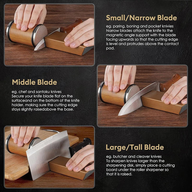 Magnetic base holding the blade at 15 and 20 degrees