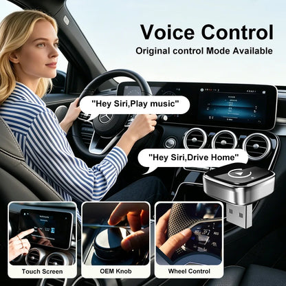 Wireless CarPlay with voice control