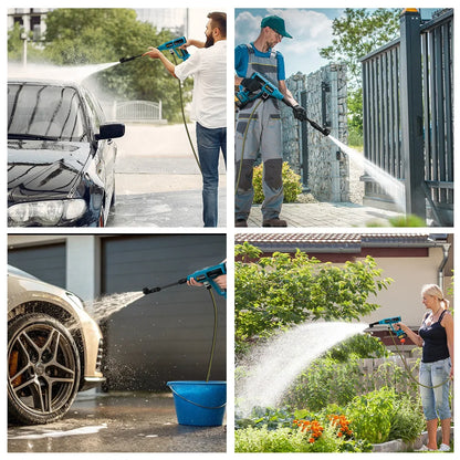 AquaForce Pro cleaning a car, patio, wheels and garden