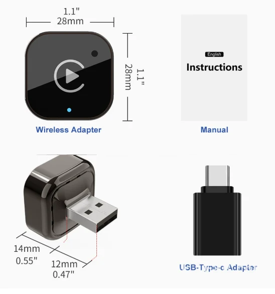 What's in the box: DriveLink Air adapter, USB-C adapter and manual