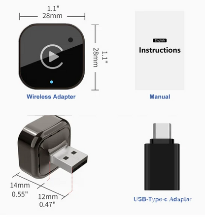 What's in the box: DriveLink Air adapter, USB-C adapter and manual