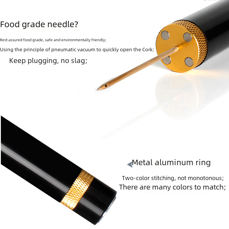 Food-grade stainless steel needle and metal aluminum ring of the WinePro opener